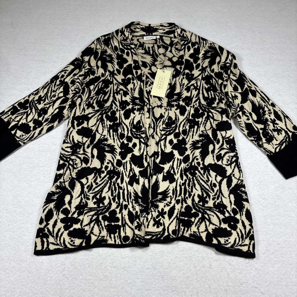 NWT Masai‎ Copenhagen Luciana Cardigan Open Floral Print Medium Heavy Soft New